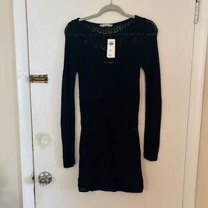 Abercrombie & Fitch Black Long Sleeve Knit Dress